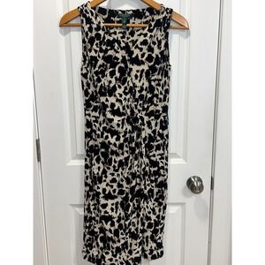 Lauren Ralph Leopard Print Sleeveless Dress Party Cocktail Career Size 6